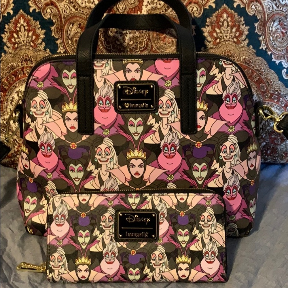 Loungefly villain satchel and wallet